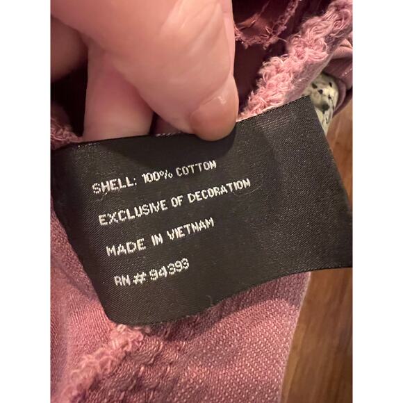 Altar’d State Mauve Raw Hem Peplum Utility Jacket Women’s Size L Lightweight - Picture 12 of 13